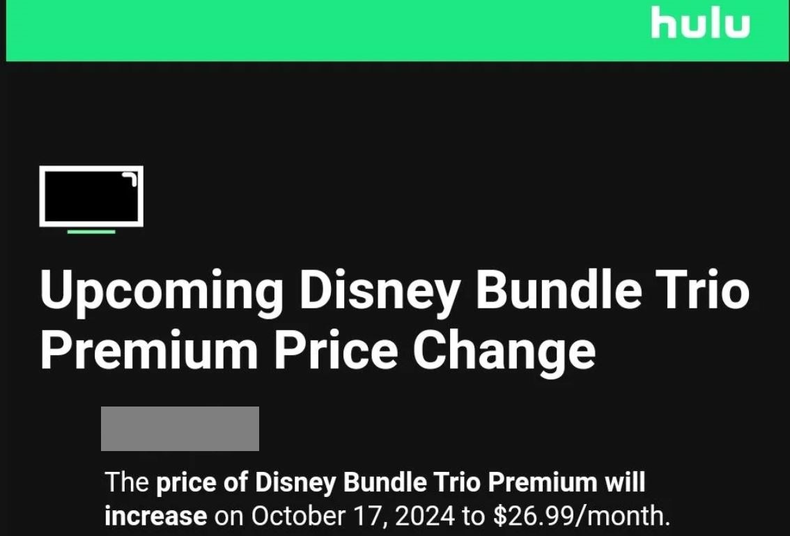 Hulu Disney Bundle Trio Premium Price Increase