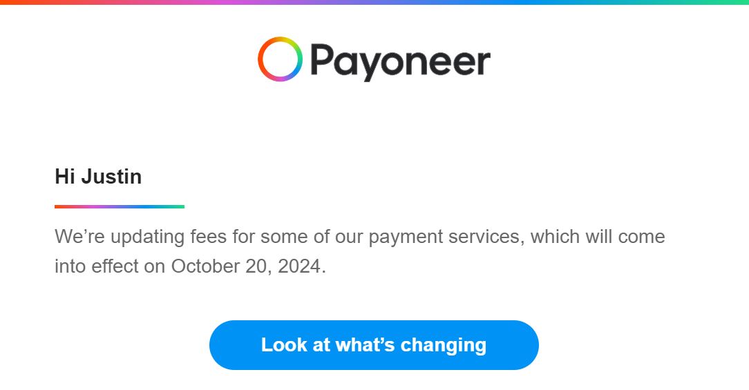 Payoneer Increases Transaction Fees