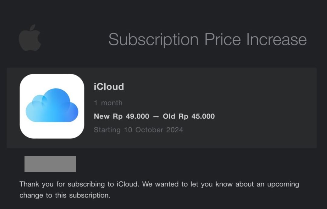 iCloud Subscription Price Increase